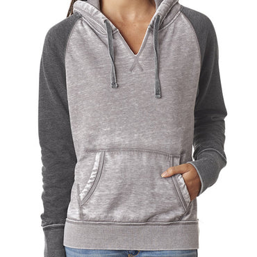 JA8926 J America Ladies' Zen Contrast Pullover Hooded Sweatshirt