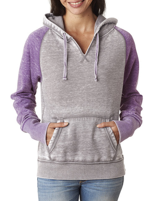 JA8926 J America Ladies' Zen Contrast Pullover Hooded Sweatshirt