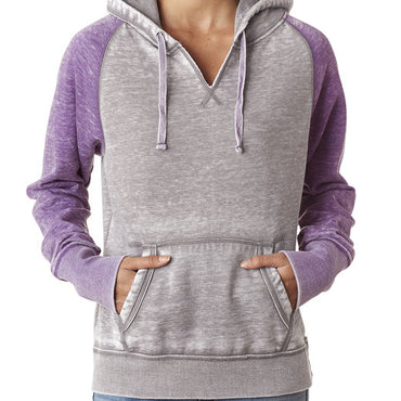 JA8926 J America Ladies' Zen Contrast Pullover Hooded Sweatshirt