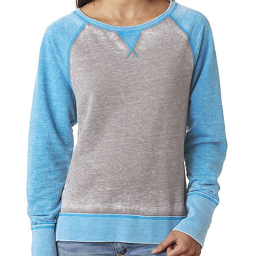 JA8927 J America Ladies' Zen Contrast Crew