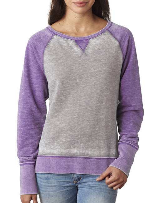 JA8927 J America Ladies' Zen Contrast Crew