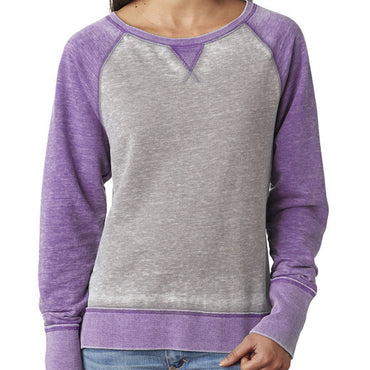 JA8927 J America Ladies' Zen Contrast Crew