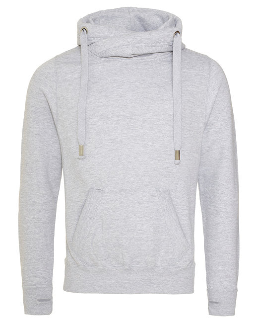 JHA021 Just Hoods By AWDis Men's Heavyweight Cross Over Neck Hooded Sweatshirt