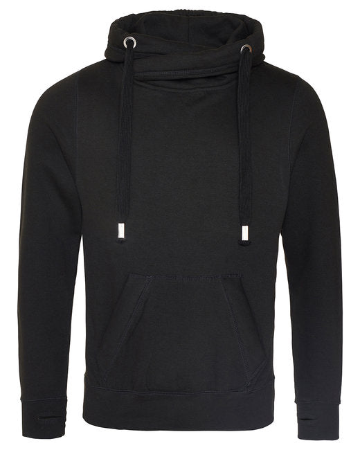 JHA021 Just Hoods By AWDis Men's Heavyweight Cross Over Neck Hooded Sweatshirt