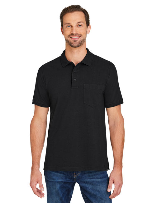 M205P Harriton Men's Valiant Cotton Snag Protect Pocket Polo