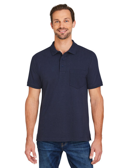 M205P Harriton Men's Valiant Cotton Snag Protect Pocket Polo