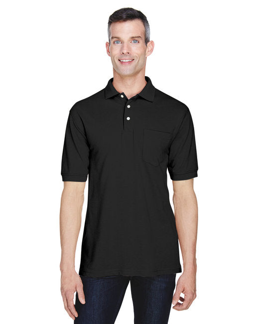 M265P Harriton Men's 5.6 oz. Easy Blend™ Polo with Pocket