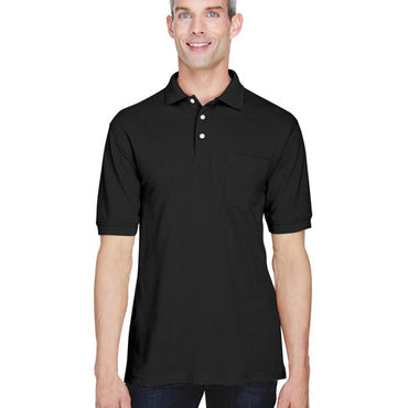 M265P Harriton Men's 5.6 oz. Easy Blend™ Polo with Pocket