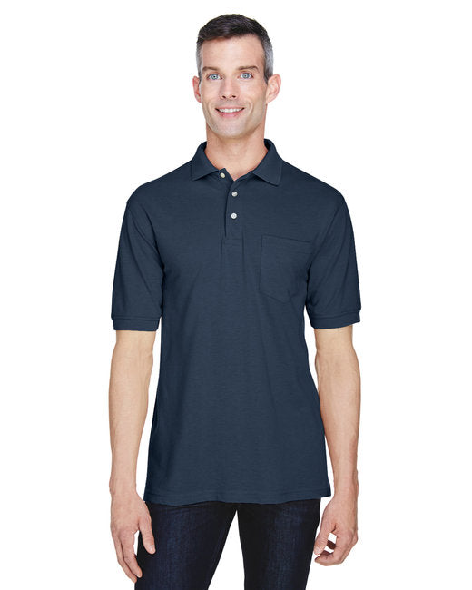 M265P Harriton Men's 5.6 oz. Easy Blend™ Polo with Pocket
