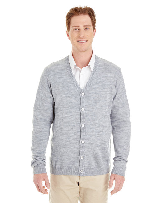 M425 Harriton Men's Pilbloc™ V-Neck Button Cardigan Sweater