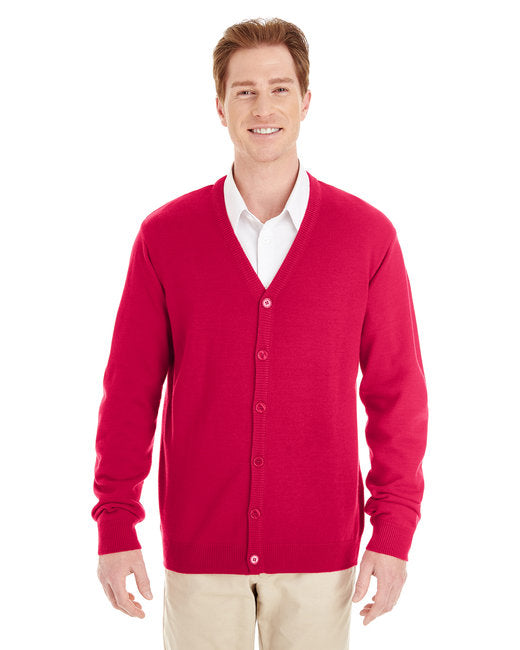 M425 Harriton Men's Pilbloc™ V-Neck Button Cardigan Sweater