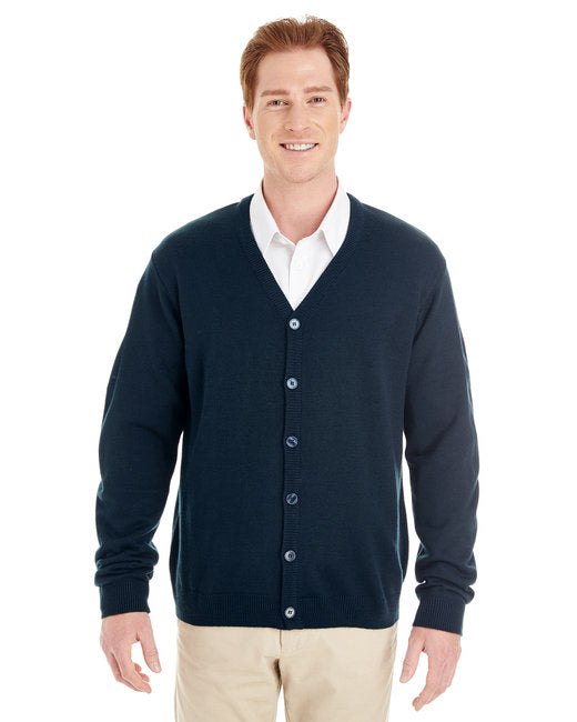 M425 Harriton Men's Pilbloc™ V-Neck Button Cardigan Sweater