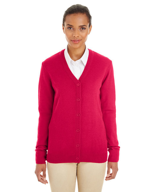 M425W Harriton Ladies' Pilbloc™ V-Neck Button Cardigan Sweater