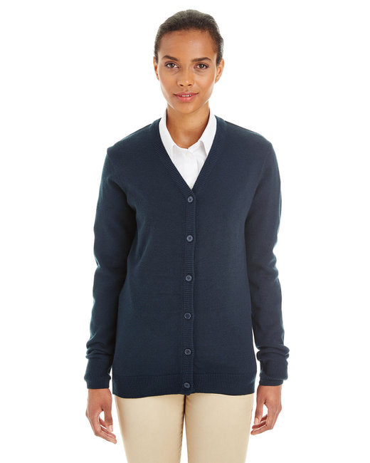 M425W Harriton Ladies' Pilbloc™ V-Neck Button Cardigan Sweater