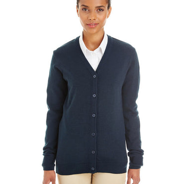 M425W Harriton Ladies' Pilbloc™ V-Neck Button Cardigan Sweater