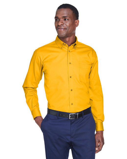 M500 Harriton Men's Easy Blend™ Long-Sleeve Twill Shirt with Stain-Release