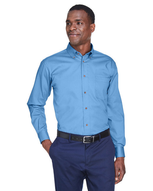 M500 Harriton Men's Easy Blend™ Long-Sleeve Twill Shirt with Stain-Release