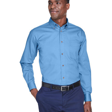 M500 Harriton Men's Easy Blend™ Long-Sleeve Twill Shirt with Stain-Release