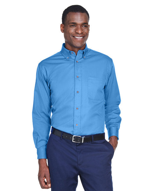 M500 Harriton Men's Easy Blend™ Long-Sleeve Twill Shirt with Stain-Release