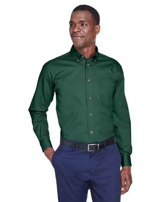 M500 Harriton Men's Easy Blend™ Long-Sleeve Twill Shirt with Stain-Release