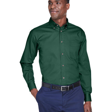 M500 Harriton Men's Easy Blend™ Long-Sleeve Twill Shirt with Stain-Release