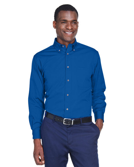 M500 Harriton Men's Easy Blend™ Long-Sleeve Twill Shirt with Stain-Release