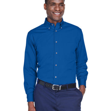 M500 Harriton Men's Easy Blend™ Long-Sleeve Twill Shirt with Stain-Release