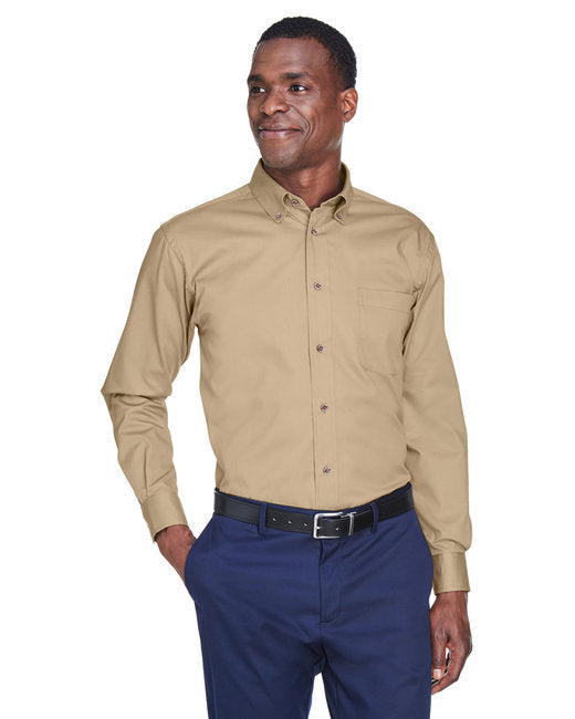 M500 Harriton Men's Easy Blend™ Long-Sleeve Twill Shirt with Stain-Release