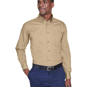 M500 Harriton Men's Easy Blend™ Long-Sleeve Twill Shirt with Stain-Release