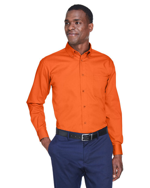 M500 Harriton Men's Easy Blend™ Long-Sleeve Twill Shirt with Stain-Release