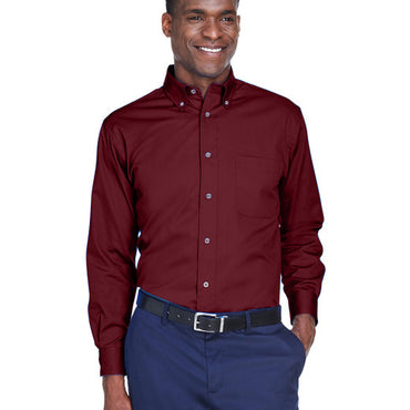 M500 Harriton Men's Easy Blend™ Long-Sleeve Twill Shirt with Stain-Release