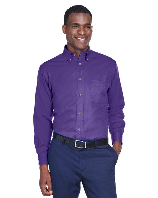 M500 Harriton Men's Easy Blend™ Long-Sleeve Twill Shirt with Stain-Release