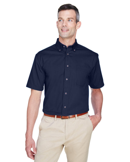 M500S Harriton Men's Easy Blend™ Short-Sleeve Twill Shirt with Stain-Release