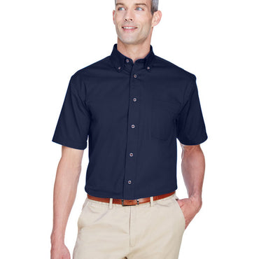 M500S Harriton Men's Easy Blend™ Short-Sleeve Twill Shirt with Stain-Release