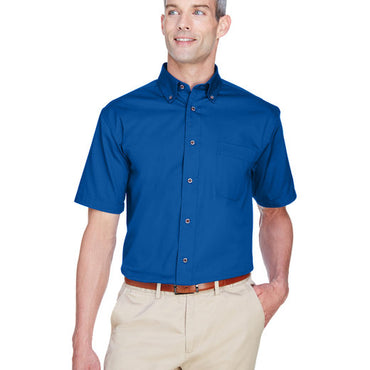 M500S Harriton Men's Easy Blend™ Short-Sleeve Twill Shirt with Stain-Release