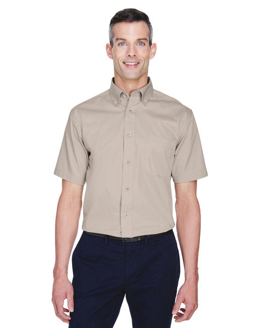 M500S Harriton Men's Easy Blend™ Short-Sleeve Twill Shirt with Stain-Release