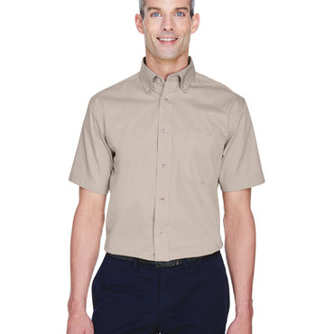 M500S Harriton Men's Easy Blend™ Short-Sleeve Twill Shirt with Stain-Release