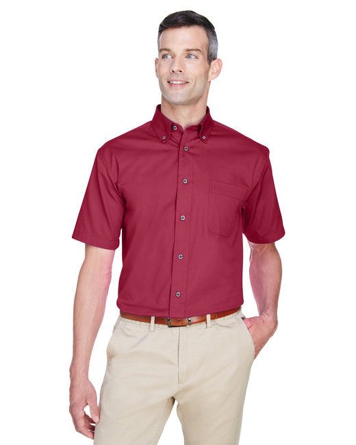 M500S Harriton Men's Easy Blend™ Short-Sleeve Twill Shirt with Stain-Release