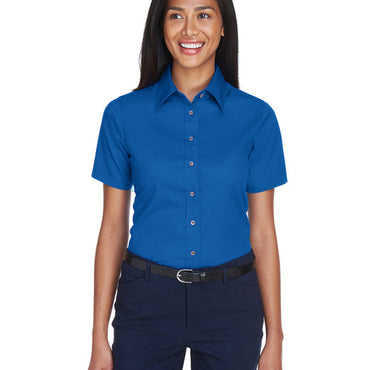 M500SW Harriton Ladies' Easy Blend™ Short-Sleeve Twill Shirt with Stain-Release