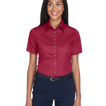 M500SW Harriton Ladies' Easy Blend™ Short-Sleeve Twill Shirt with Stain-Release