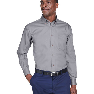 M500T Harriton Men's Tall Easy Blend™ Long-Sleeve Twill Shirt with Stain-Release