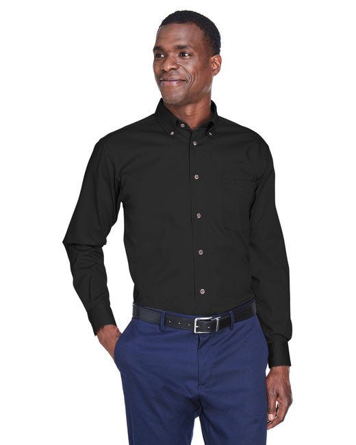 M500T Harriton Men's Tall Easy Blend™ Long-Sleeve Twill Shirt with Stain-Release