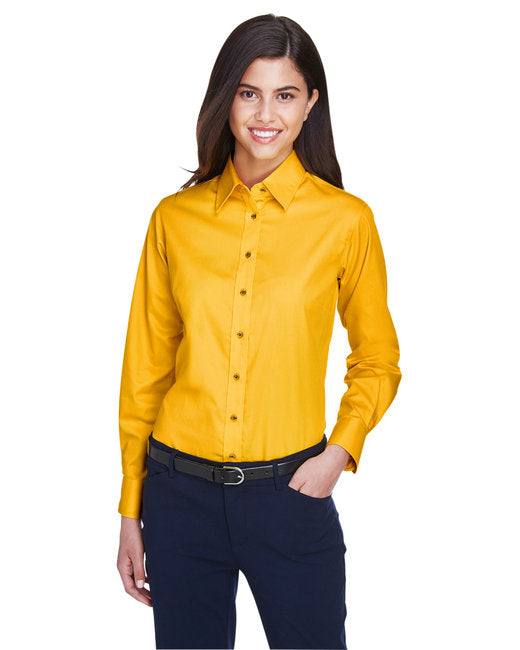 M500W Harriton Ladies' Easy Blend™ Long-Sleeve Twill Shirt with Stain-Release