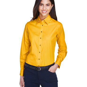 M500W Harriton Ladies' Easy Blend™ Long-Sleeve Twill Shirt with Stain-Release