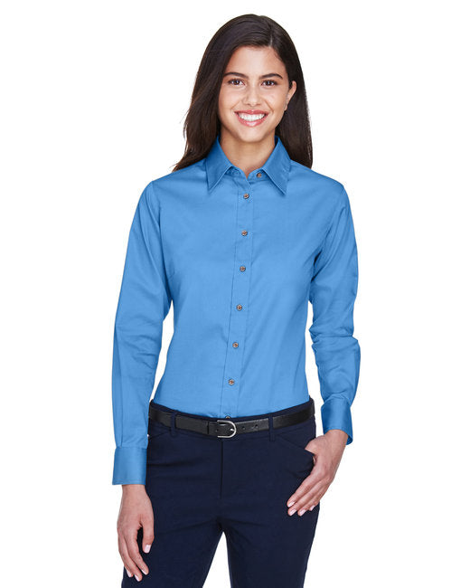 M500W Harriton Ladies' Easy Blend™ Long-Sleeve Twill Shirt with Stain-Release