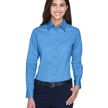 M500W Harriton Ladies' Easy Blend™ Long-Sleeve Twill Shirt with Stain-Release