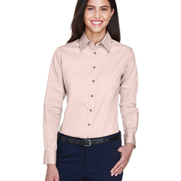 M500W Harriton Ladies' Easy Blend™ Long-Sleeve Twill Shirt with Stain-Release