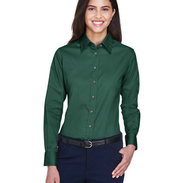 M500W Harriton Ladies' Easy Blend™ Long-Sleeve Twill Shirt with Stain-Release