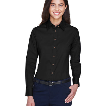 M500W Harriton Ladies' Easy Blend™ Long-Sleeve Twill Shirt with Stain-Release