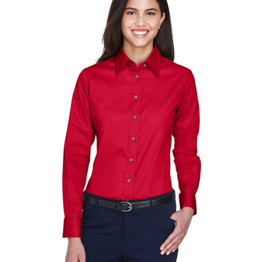 M500W Harriton Ladies' Easy Blend™ Long-Sleeve Twill Shirt with Stain-Release